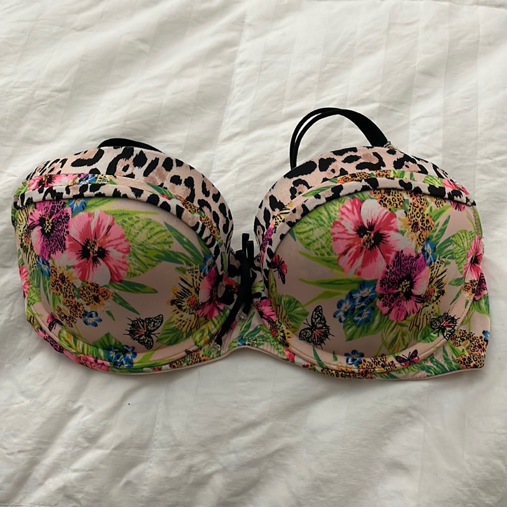 3/$15 Fun Cheetah and floral print push up bra by VS